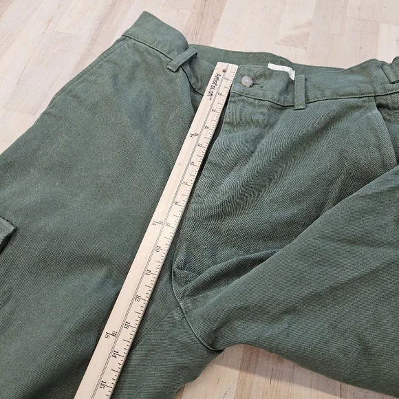 J.Crew Oarsman Military Camp Pant Cargo Pocket Twill Sz 28 Buckle Sides Olive - Picture 3 of 11